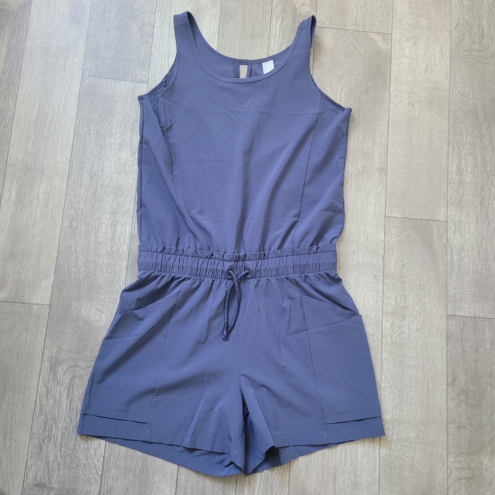 Athleta Girls Romper  Shorts XL 14  Youth Extra Large Blue Elastic Waist